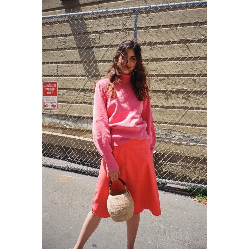 Just Female Adelet Knit Mock Neck Sweater in Rose Pink Velvet-like Soft - Picture 8 of 13